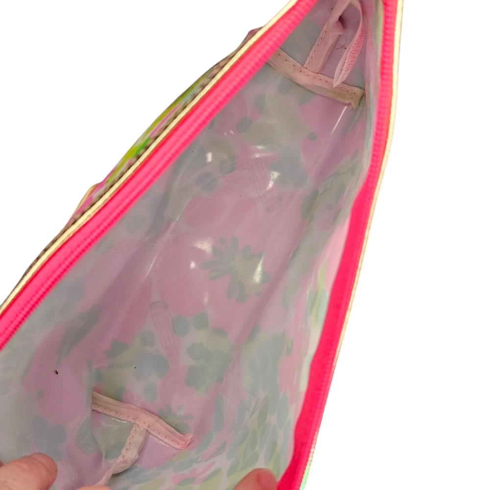 Lilly Pulitzer for Estee Lauder makeup bag vinyl colorful lipstick floral zipper - Picture 6 of 6